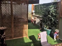 ©Hotel Hugo Altinoluk Zimmer mit Terrasse mit Kunstrasen Pflanzen und Sitzgelegenheit